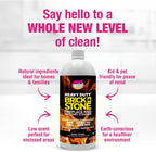 Quick'n Brite Fireplace Brick and Stone Cleaner 32oz with Scrub Brush - Natural Stone, Tile, and Marble Cleaner - Indoor Fireplace and Wood Stove Cleaning Kit - Pellet Stove Creosote Remover
