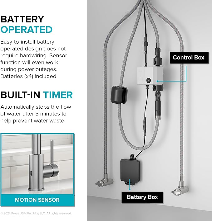 KRAUS Bolden Motion Sensor Single Handle Pull Down Touchless Kitchen Faucet in Spot-Free Stainless Steel, KSF-1616SFS