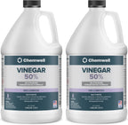 50% Vinegar (2 Pack, 1 Gallon) - General Purpose All-Natural Multi-Surface Cleaner for Home, Patio & Commercial - High Performance, Powerful Concentrated Acetic Acid - Made in USA
