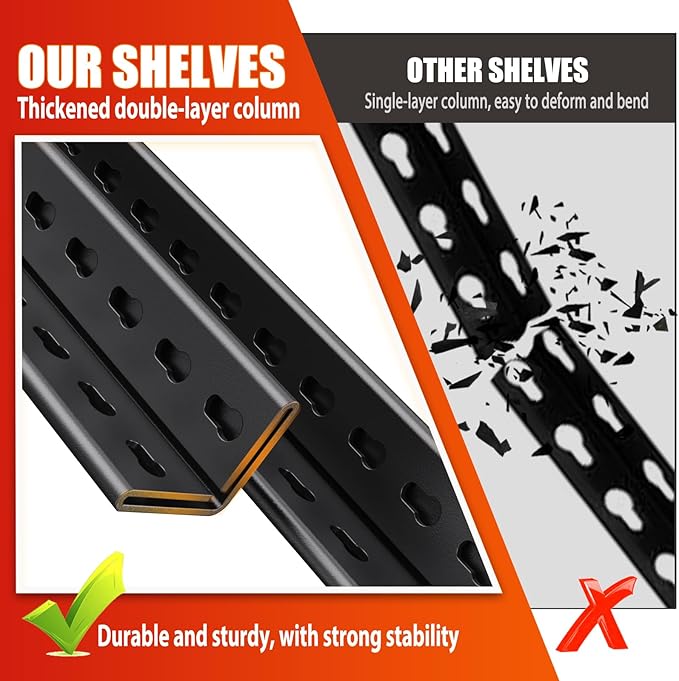 3 Tier Garage Shelving,Garage Storage Shelves,Adjustable Heavy Duty Metal Shelving Units and Storage Large Rack,Utility Steel Shelf For Shop Warehouse Industrial Pantry Basement Organizers 33"x35"x16"