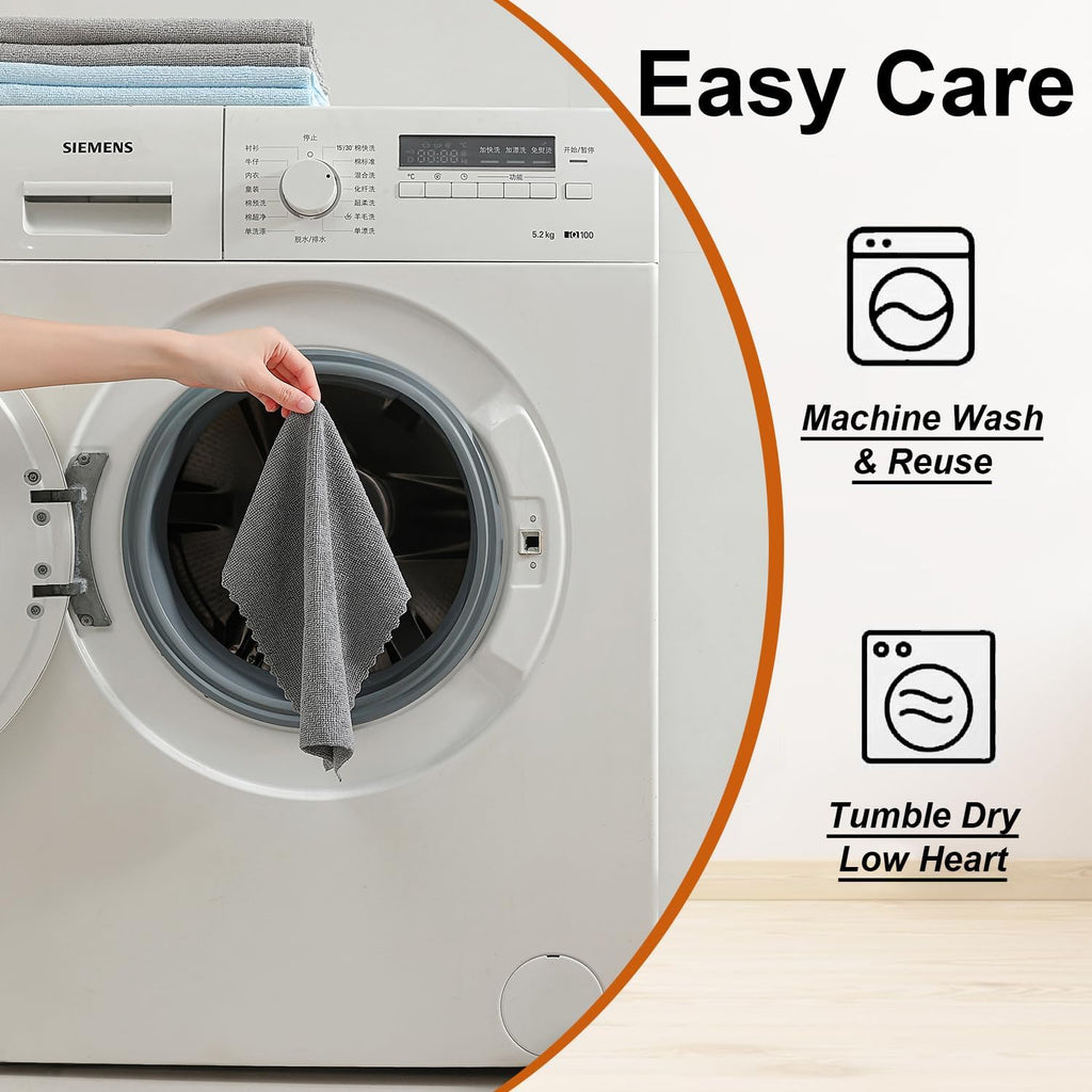 80 Pack Microfiber Cleaning Cloth Roll,Lint Free Rags & Tear Away Reusable Towels Washable Scratch,Ultra Absorbent Dish Rags(12" x 12") for Car Kitchen Home Garage-Dark Gray