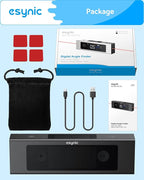 eSynic Portable Digital Angle Finder with Laser IP54 Waterpoof Digital Inclinometer 2 Backlight LCD Display Aluminium Alloy Rechargeable Laser Level Tool With Cross Leveling Line(Laser Level Class II)