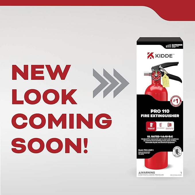 Kidde Commercial-Grade Fire Extinguisher for Office, Schools, Rechargeable 1A10BC