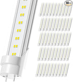 50 Pack T8 Bulbs 4 Foot 6500K Daylight, 5000Lumens, 36W, 4ft Led Bulbs Ballast Bypass Type B Dual-End Powered, 4ft Led Tubes Replacement F32T8 F32T12 Fluorescent Tube