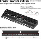 UNITEDPOWER Vise Grip Holder, Wall Mount Pliers Storage Rack Organizer for Workshop, Shed, Garage, Stores up to 15 Vises or 11 Pliers