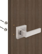 Gobrico 6 Satin Nickel Dummy Levers for Interior Doors,Square Rosette Straight Door Handles