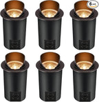 [6 Pack] CLOUDY BAY 9W Well Lights Landscape LED In Ground Outdoor,Shielded Top,Low Voltage 12-24V AC/DC,Waterproof Aluminum Uplights,2700K/3000K/3500K/4000K/5000K,Transformer Excluded