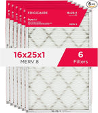Frigidaire PureAir® 16x25x1 MERV 8 Allergen Electrostatic Pleated Air Conditioner HVAC AC Furnace Filters - 6 Pack (exact dimensions 15.81 X 24.81 X 0.81)