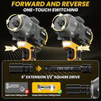 Cordless Impact Wrench 1/2 inch for DeWalt 20v Battery, Impact Wrench 950Ft-lbs High Torque Brushless Electric Impact Gun, Power Impact Driver with 3-Mode Speed, LED Work Light(no battery)