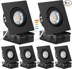 Black Recessed Lighting Square 4 inch 6 Pack,Canless Gimbal Recessed Lights,dimmable, 5CCT Selectable,9W 750LM