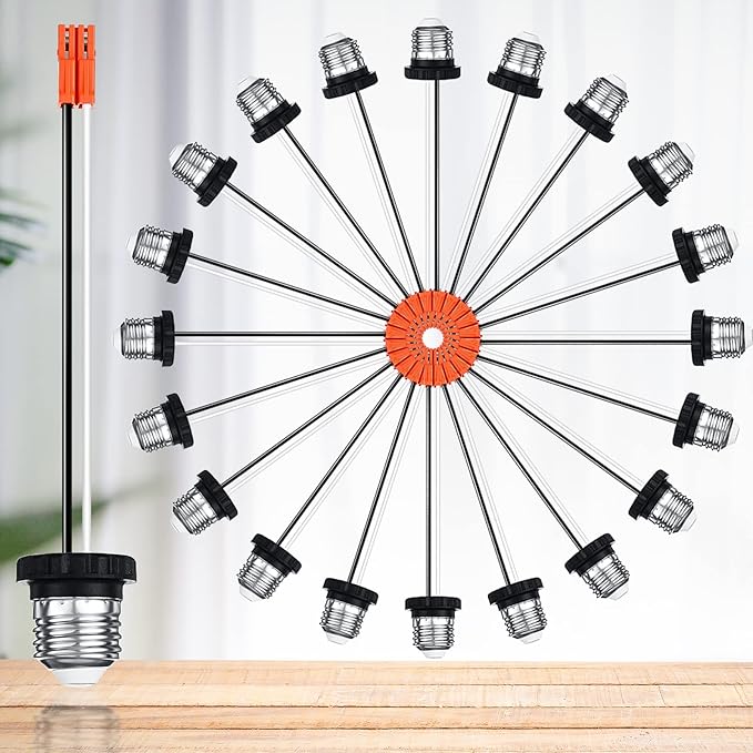 Zhengmy 20 Pcs E26 Socket Adapter, Medium Base Male Screw in Light Socket Pigtail for LED Recessed Lights