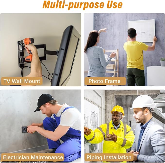 Stud Finder Wall Scanner, Upgraded 5 in 1 Electronic Metal Wood AC Wire Detector with Smart Sensor, LCD Display &Audible Alarm,Stud Beam Finders for the Center and Edge of Stud Metal Joist Pipe