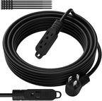 3 Prong Power Extension Cord with Multiple Outlets 25 FT, 16/3 Gauge Multi 3 Outlet Wire, 90 Degree Angled Male Plug, 16 AWG Grounded Wire (13A 125V 1625W), ETL Listed, Black Cable with 25 Cable Ties