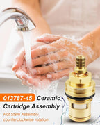 Ceramic Cartridge Assembly 013787-45, Faucet Filter Element Replacement Fit for T&S Brass Faucets, Pressure 20PSI-125PSI, Temperature 40F-140F