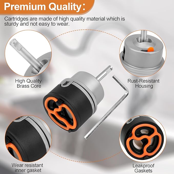 RP50587 Faucet Cartridge Replacement for Delta Single Handle Kitchen and Lavatory Valve Faucets, Faucet Cartridge Features Universal Faucet Diamond Seal Technology - Faucet Repair Kit with Wrench