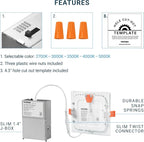 PARMIDA (12 Pack) 4 Inch Square 5CCT Ultra Thin LED Recessed Lighting with Junction Box, 2700K/3000K/3500K/4000K/5000K 5 Color Selectable, 9W, Dimmable, Canless Wafer Slim Panel Lights, IC Rated, ETL