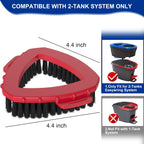 Triangle Scrub Brush Head — Aftermarket Replacement for 2‑Tank Snap‑On Spin Mop Systems, Outward‑Angled Bristles for Corners & Edges — Deep‑Clean Floor Brush, 1‑Pack