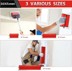 DEKEones Drywall Skimming Blade Set, Stainless Steel 10",16" & 24" Skimming Blades with 28"-62" Extension Handle Pole, Professional Drywall Skimming Tools for Smoothing Wall and Ceiling