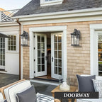 Darkaway Large Outdoor Porch Lights Wall Mount, 15inch Outdoor Light Fixtures Sconces Wall Lighting with Seeded Glass Exterior Lights for Patio Yard House Hallway Doorway Garage(Large, Black)