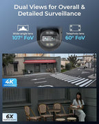 REOLINK 4K PTZ Wi-Fi 6 Security Camera System with Auto-Zoom Tracking, 6X Hybrid Zoom, 360° Coverage, Spotlight Color Night Vision, AI Detection, No Monthly Fees, 2TB HDD NVR with 2X TrackMix WiFi