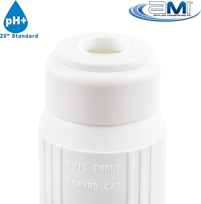 APPLIED MEMBRANES INC pH Neutralization Water Filter Cartridge | Calcite Filter to Raise Alkalinity of Low pH Water | 20" Standard Size Fits 20” Standard Filter Housing | H-F2520CALCITE (20" Standard)
