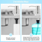 CREA Kitchen Sink Soap Dispenser Countertop for Kitchen Sink, Stainless Stee Built in Sink Soap Dispenser Brushed Nickel for Bathroom with 39" Tube Large Capacity 17 OZ Bottle