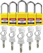 Lockout Tagout Locks - 5 Pack Yellow Loto Locks, Keyed Differ Padlock OSHA Compliant Lock Out Tag Out Lock, Safety Padlocks for Electrical Lockout Tag Out Kits