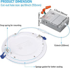 TORCHSTAR 12-Pack 6 Inch Ultra-Thin LED Recessed Lighting with J-Box, CRI90, 5000K Daylight, 12W Dimmable 1100lm Brightness LED Downlight, ETL & Energy Star Listed
