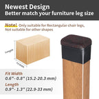 Ezprotekt 8 Pcs Rectangle Black Felt Chair Leg Floor Protectors for Hardwood Floors, Rectangle Silicone Chair Leg Caps, Furniture Leg Covers Cups for Chair Table (Fit W :0.6-0.8", L: 0.9-1.3")