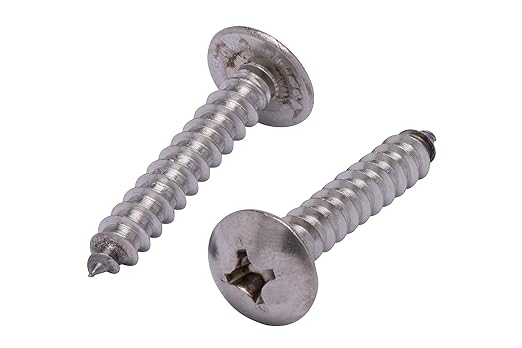 No. 12 x 1-1/4" Stainless Truss Head Phillips Wood Screw, (25 pc), 18-8 (304) Stainless Steel Sheet Metal Screws, Type A Point, Plain Finish by Bolt Dropper