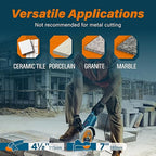 4.5 Inch Ultra-Thin Turbo Mesh Diamond Blade for Porcelain, Ceramic, Marble, Granite Cutting, 2 Pack for Handheld and Angle Grinders, Dry and Wet Use