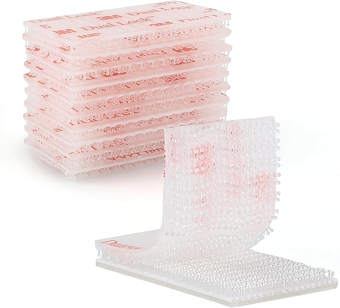 3M Dual Lock SJ3560 1"x 2" 10PCS Clear Reclosable Fastener Heavy Duty Interlocking Tape Mushroom Shaped Sticky Hook Lock Mounting Tape for EZ Pass Holder Indoor Outdoor Use