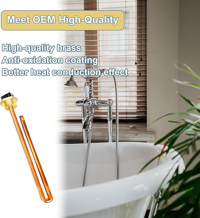 Upgraded HE 55220 Water Heater Element, For Ecosmart ECO POU 6, ECO 8, ECO 11, Rheem, Eemax, Richmond Electric Tankless Water Heaters, Replace 60208 Heating Element, 5.5KW 220V or 6KW 240V, 2 Pack