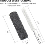 Microfiber Duster, Dusters for Cleaning, Hand Duster with Washable Head, Feather Dusters for Cleaning Cobweb, Blinds, Furniture, Cars-Gray