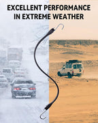 Rubber Bungee Cords Heavy Duty Outdoor with 1.8X Max Stretch & Over 176 lbs Load, 100% EPDM Black Bungee Straps with Crimped S Hooks for Cargo, Tarps, Van, Truck, Motorcycle, Weatherproof (10 Pack)