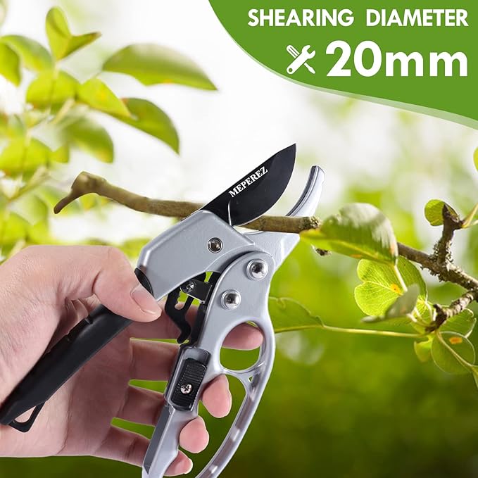 Ultra Sharp Germany Steel Pruning Shears - Cuts 3X Easier, Weak Hand Arthritis Snips, Rust-Resistant, Effortlessly 1-Inch Cut Capacity Garden Scissors, Ergonomic Handle (Black)