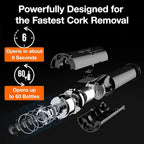 Electric Wine Opener 4-in-1 Gift Set, Vacuum Wine Stopper, Wine Pourer, Foil Cutter, Corkscrew, Battery Operated, Wine Cap, Wine Aerator, Easy Wine Cork Removal to Storage(SGS)