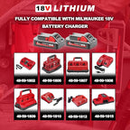 2 Packs 5.0Ah 18V Extended Capacity Battery Replacement for Milwaukee M18 Battery Lithium lon 48-11-1850,48-11-1852, Compatible with Milwaukee M18 Cordless Power Tools