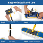 24" Dust Mop for Hardwood Floors and Large Areas - with 2 Cotton Pads, Wet and Dry Mop for Daily Cleaning in Homes, Garages and Commercial Spaces