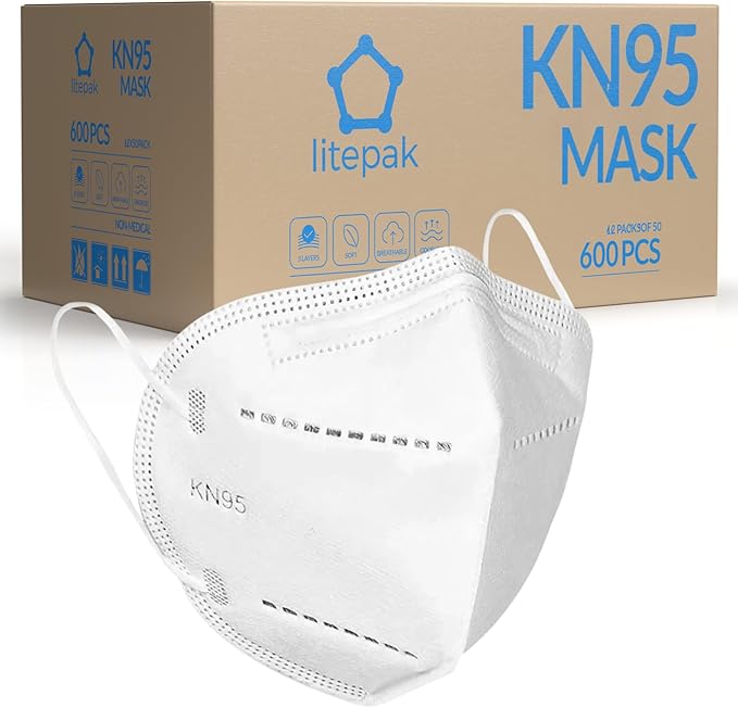 KN95 Face Masks, Premium 5-Layer Disposable Dust Mask Respirator for Adults