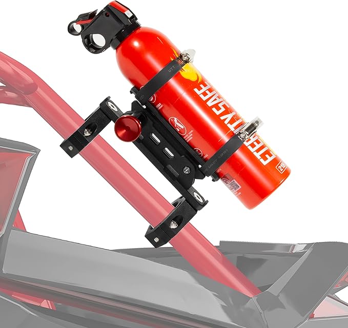 UTV Fire Extinguisher with Mount Kit- Quick Release Roll Bar Fire Extinguisher Bracket Holder for Any Vehicle with 1.75"-2" Roll Bar, Compatible with Polaris RZR/Can Am X3/Jeep Wrangler
