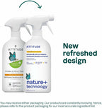 ATTITUDE Window & Mirror Cleaner, EWG Verified, Plant- & Mineral-Based, Vegan & Streak-Free Glass Spray, Citrus Zest Scent, 27.1 Fl Oz