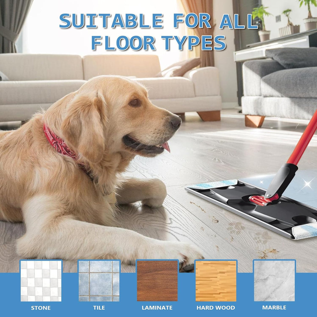 6 Pack Mop Replacement Pads for Ocedar H2prO Flat Mop System, Washable and Reusable Handle Pads Refills for Floor Cleaning