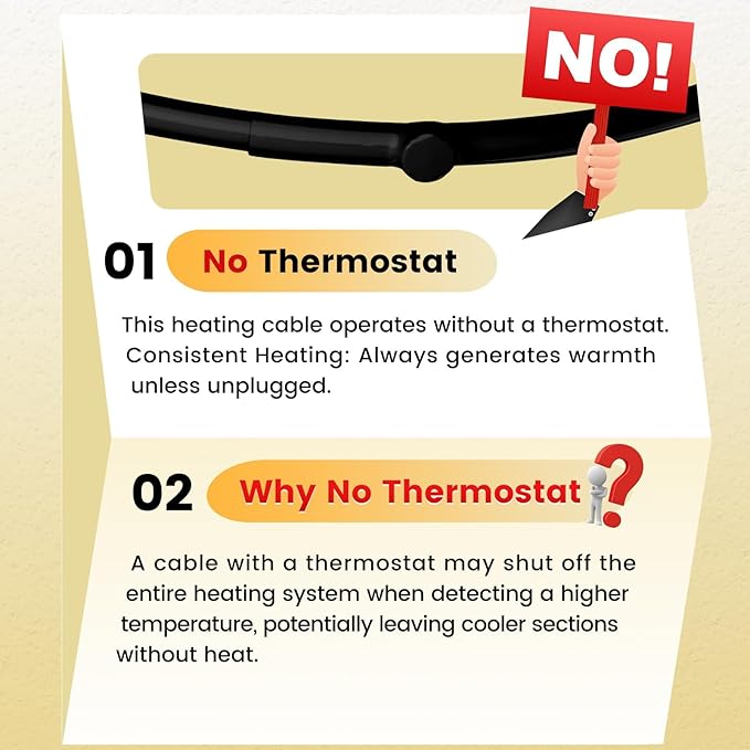 120 Ft Pipe Heat Cable for Water Pipe Freeze Protection, Self-Regulating Heat Tape for Metal and Plastic Pipes, Anti-Freeze Pipe Heating Trace System 6W/Ft 120V