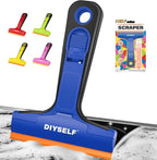 DIYSELF-Razor-Blade-Scraper, 1 Pack Razor Blade Scraper, Extra 5 PCS Orange Plastic Blades, Razor Blade Scraper Tool for Cleaning, Glass Scraper for Windows, Razor Scraper Tool for Car, Cooktop