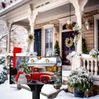 Winter Snowman Mailbox Covers Magnetic Standard Size Merry Christmas Truck Mailbox Cover Holiday Christmas Tree Snowflake Mailbox Wraps Post Cover Decor Waterproof 21 X18 Inch