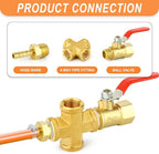 GASHER 2PCS Brass Pipe Fitting, Cross 4 Way Pipe Fitting, 1/8" NPT Female Pipe