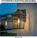 Outdoor Wall Sconce Waterproof Aluminum Porch Lights Outdoor with Water Ripple Glass 14 Inch Large Outdoor Light Fixtures Wall Mount for Patio Yard Doorway Garage