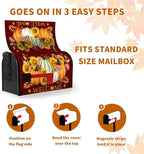 Fall Pumpkin Mailbox Cover Magnetic Autumn Sunflower Maple Leaves Mailbox Cover Standard Size 21 x 18 Inch Thanksgiving Welcome Post Box Covers Wraps Home Garden Decor for Outdoor