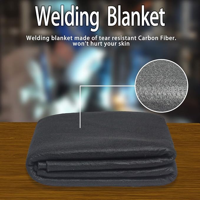 High Temp 12"X24"X1/4'' 6MM Thickness Felt Carbon Fiber Welding Blankets Black (12''x24''x1/4'')